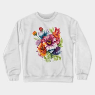 Colorful flower watercolor Crewneck Sweatshirt